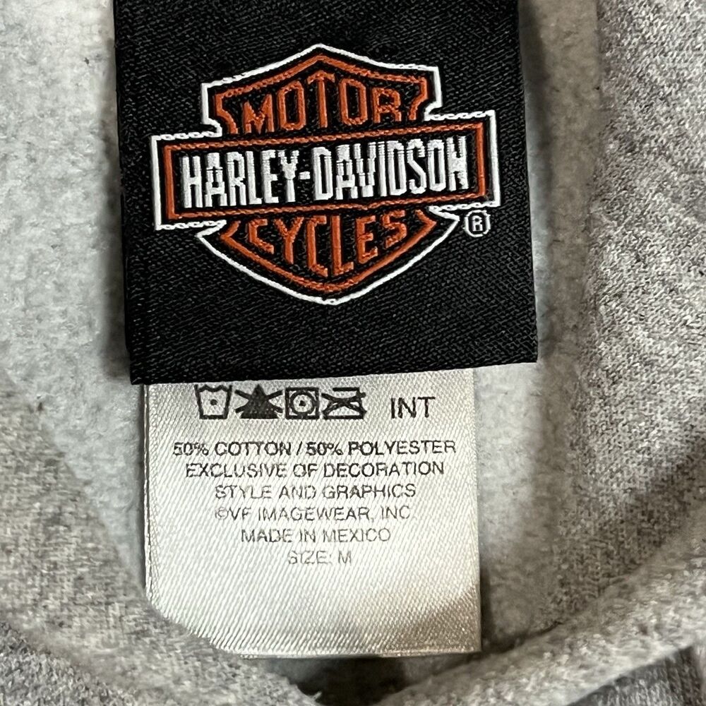 Harley Davidson Pullover Hoodie Sz M Gray Roosters Iowa Farm Field 2014 Biker - Picture 4 of 9